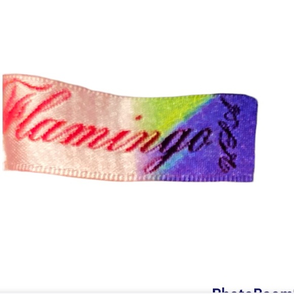 Y2K Flamingo USA Tube Dress Mini Strapless white multicolor Abstract Size S - Picture 7 of 11